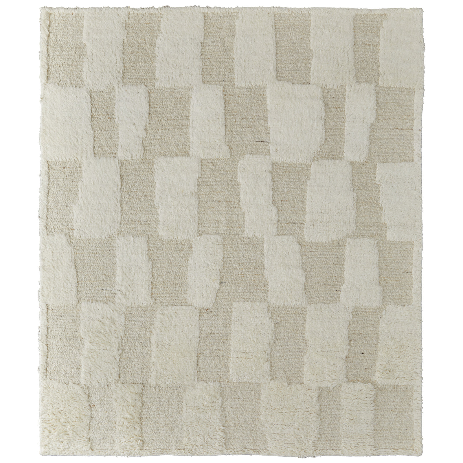 Jalaycia Handmade Wool Tan Rug, Rectangle 3'6" x 5'6"