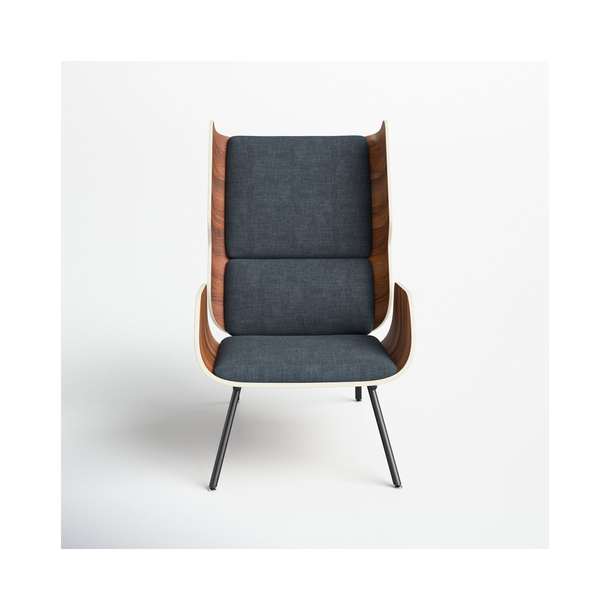 Elk Chair, Laurentian Onyx Performance Twill, White