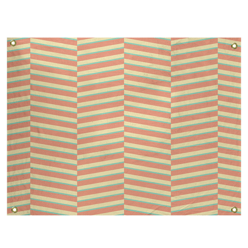 Jaya Polyester Tapestry, 59" H x 80" W, Pink/Blue/Yellow