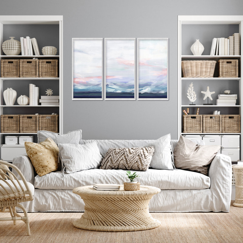 Coastal Retreat Cool Horizon Triptych