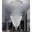 Lustre en cristal pour plafonds hauts argenté-246794147
