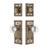 Nostalgic Warehouse Craftsman Entry Set with Round Clear Crystal Knob