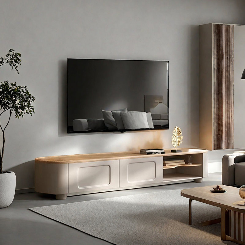 New solid wood cream-style TV cabinet