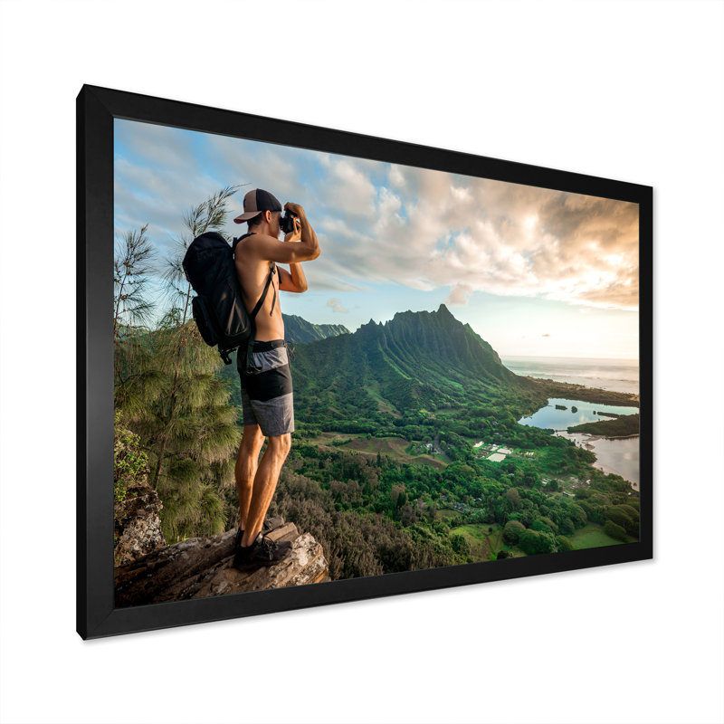 Sentiers de randonnée photo II sur toile, H 12 po x l 20 po x P 1 po, Cadre photo noir