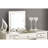 Classic Silver Vanity With Stool, Unique Legs, Poplar Veneer On Plywood , 43" X 18" Dimensions For Bedroom Comfort Contemporary Top Flips - Down Panel, Width Storage Optimization Plan-60834187