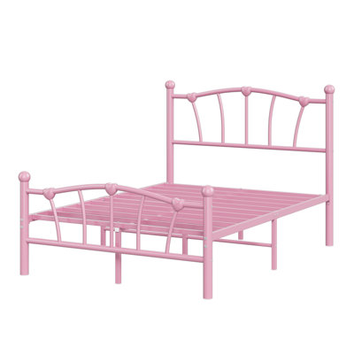 Heart-Shaped Metal Bed Frame – Heavy-Duty Sturdy Design, 600 Lbs Capacity