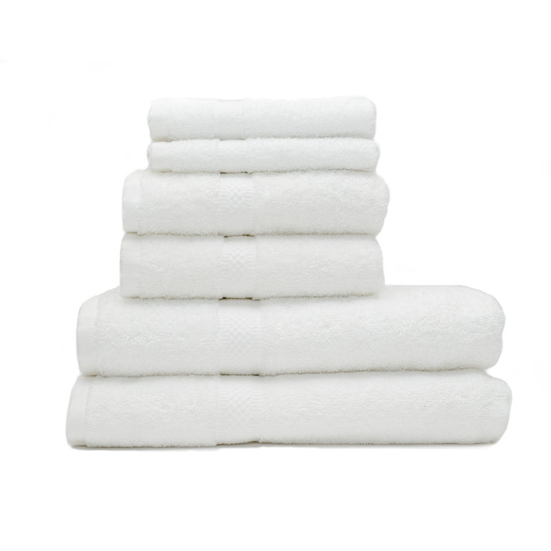 Ensemble de serviettes de bain 6 pièces 100% coton KPS soft, Blanc