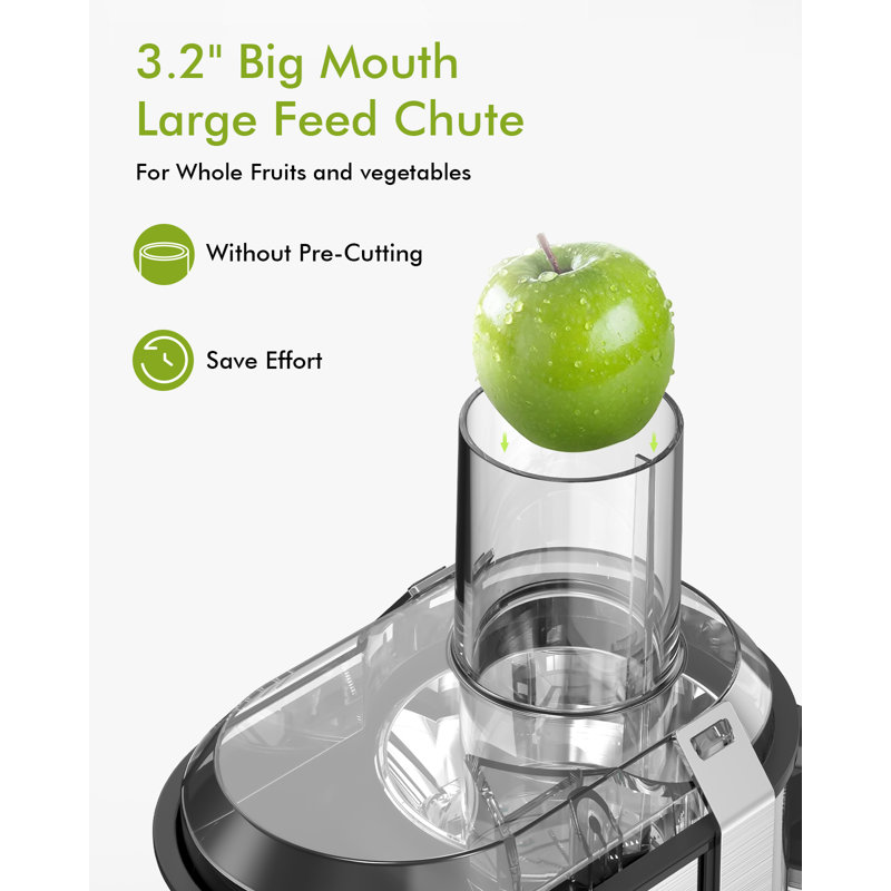 SiFENE Juicer, 3.2" Big Mouth, 1000W Power Juice Extractor, BPA-Free Stainless Steel, Silver/Black