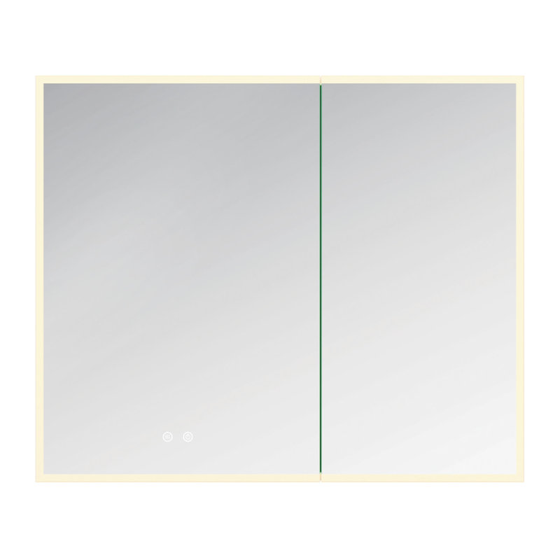 Kingston Brass Astra 30-Inch x 36-Inch LED Bathroom Mirror Medicine Cabinet, Anti-Fog, Dimmable Touch Sensor Lighted Mirror