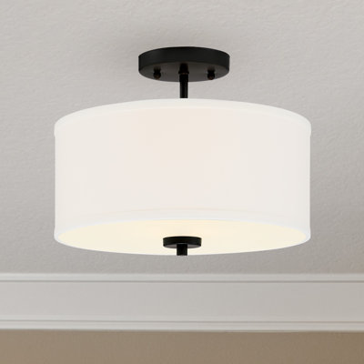 Plafonnier noir mat 2 lumières Ralston