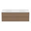 60" Wall-Mounted Double Bathroom Vanity with White Quartz Top and Sinks-131251311