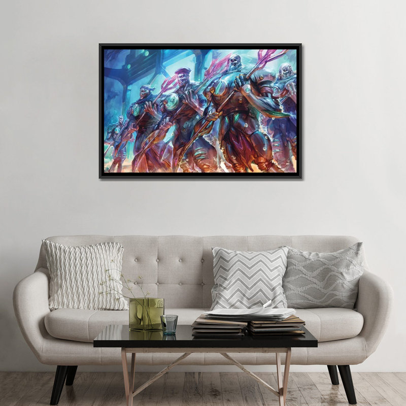 Kalo Bloomguard formation - impression d'art mural - toile encadrée, H 32 po x l 48 po, Noir