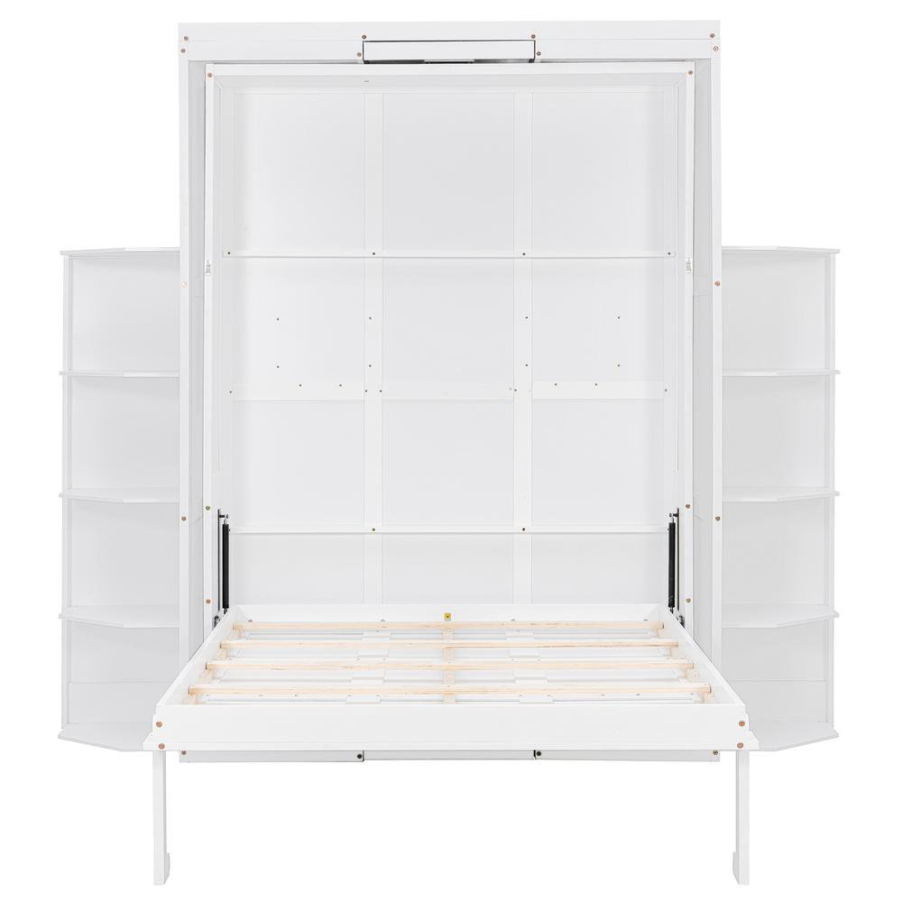Red Barrel Studio Rotating Queen Bed with Hidden Wall Cabinet, Dual 3 ...