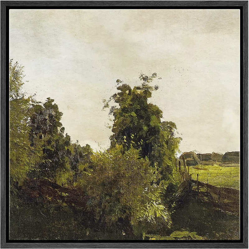Peinture sur toile, cadre flottant, Noir, H 16 po x l 16 po x P 1,5 po