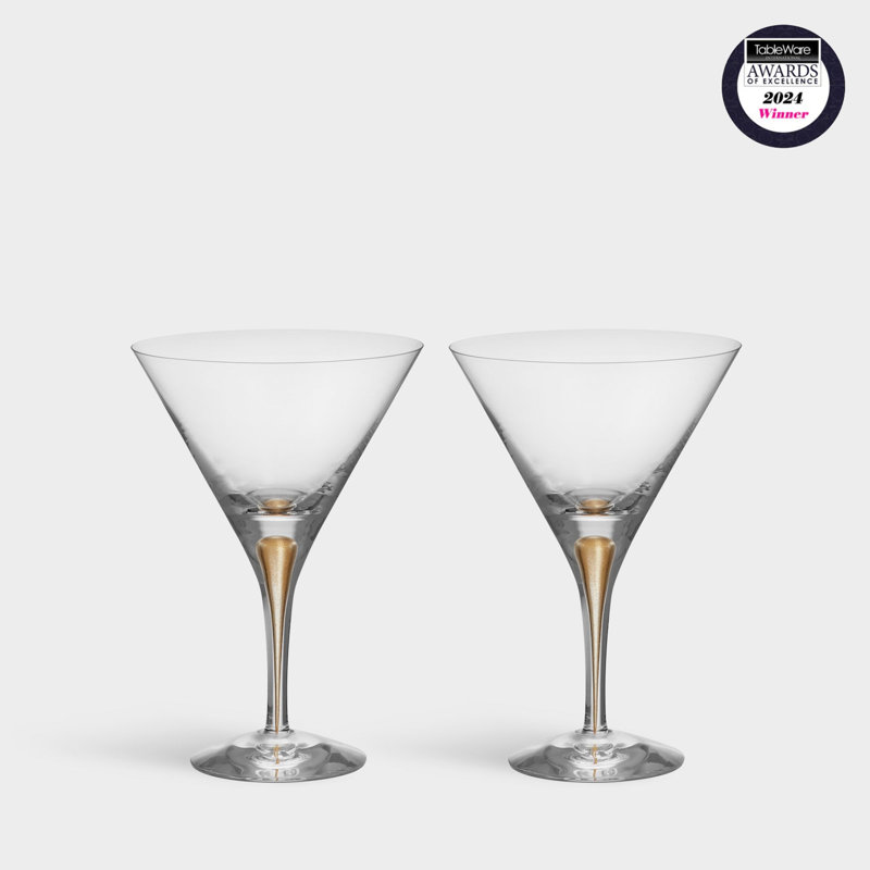 Intermezzo Gold Martini 2-Pack, 7 oz., 1, Gold/Clear