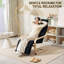 Curved Wooden Accent Chair, With Adjustable Footrest-244018912