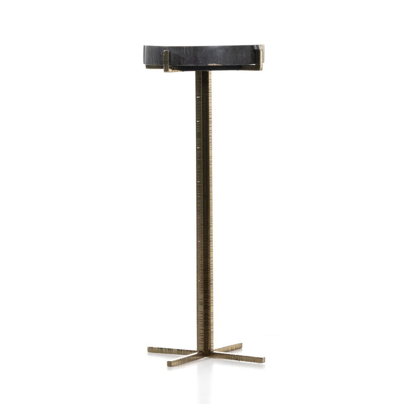 Jonty Solid Wood End Table, Dark Petrified Wood