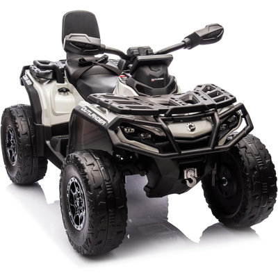 12V Electric Kids ATV Ride-On Car for Toddlers, 2-Seater, Remote Control, LED Lights, Music, and Spring Suspension