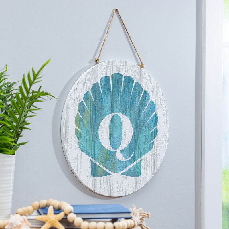 Monogramme de coquille décorative de porte côtière 18 "Q Q