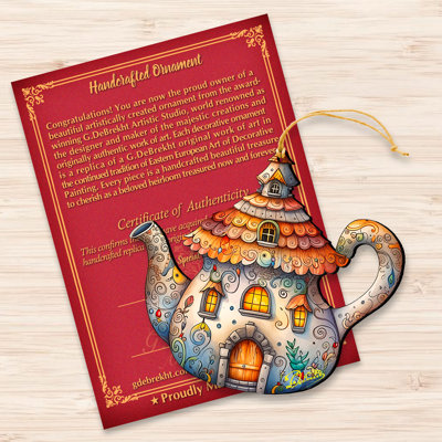 Teapot Decorative Wooden Ornaments By G. Debrekht