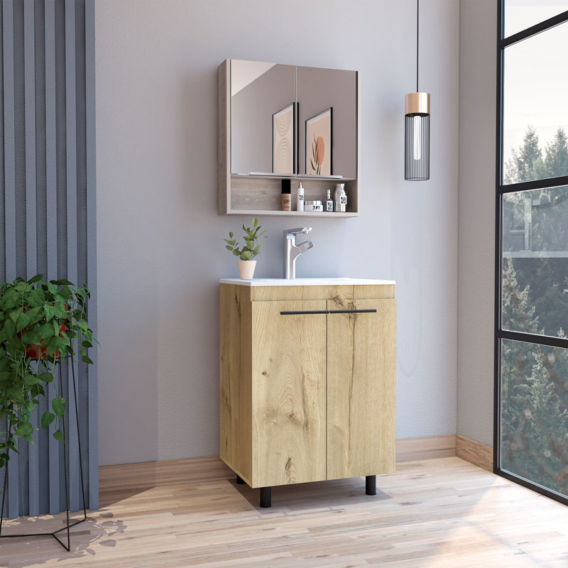 Ensemble de salle de bain 2 pièces Chêne clair