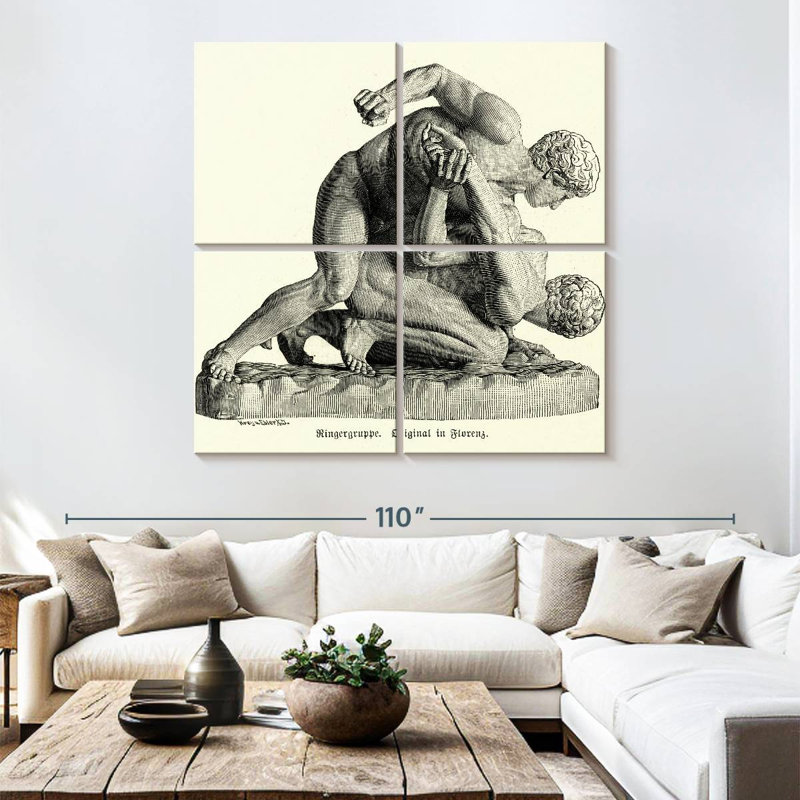 Sireci Roman Wrestlers, 74" H x 74" W