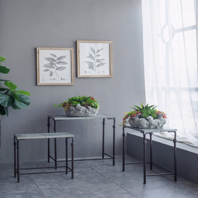 Table de jardin d'extérieur en métal