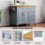 Versatile Kitchen Island With Drop Leaf, Embossed Texture, And Multiple Storage Options For Enhanced Organization And Functionality