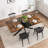 55.11" -70.86"Retro Rectangular Stretch Dining Table-1799762203
