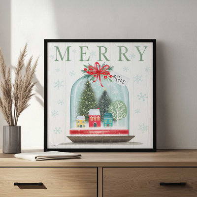 «Merry and Bright Snow Globe» par Elizabeth Tyndall, reproduction d'art
