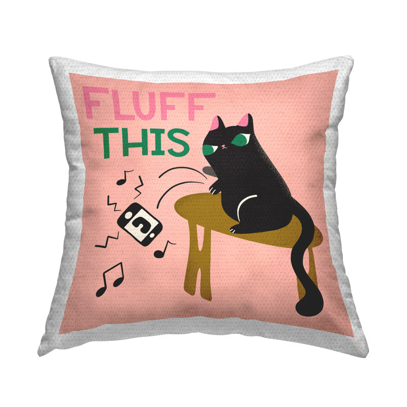 Coussin décoratif d'extérieur Fluff This Angry Cat
