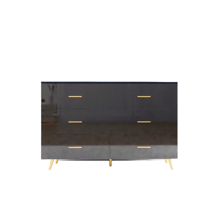 Commode, commode à haute brillance, Noir