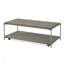 3-Piece Metal Frame Wood Living Room Coffee Table And 2 End Tables Set, End Table