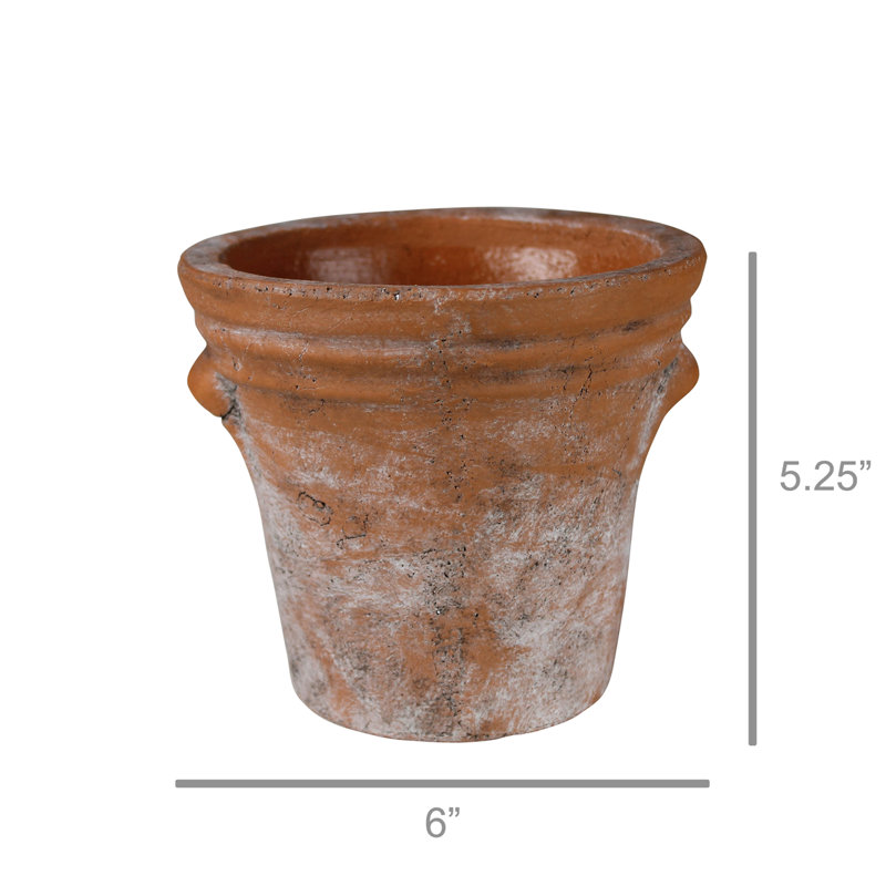 S Brown Terracotta Planter Pot for Plants and Home Decor, 4.25" H x 4.5" W x 4.5" D