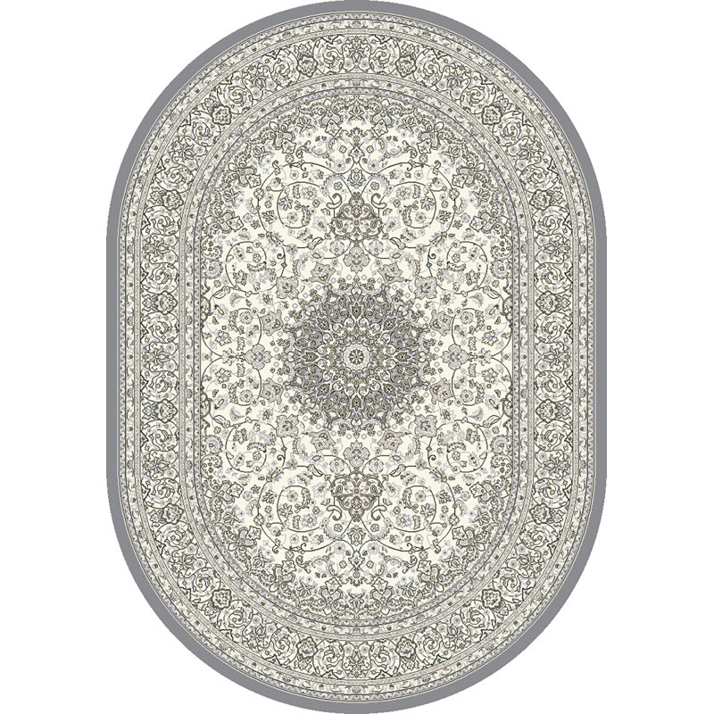 Tapis crème/gris Attell, Ovale 5 pi 3 po x 7 pi 7 po