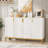 Luxury Buffet Sideboard Cabinet With Storage & Geometric Doors, Accent Cabinet