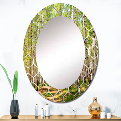 Sunlight Through The Green Birch - Miroir mural traditionnel