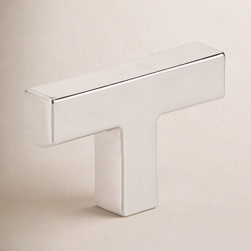 Warwick Rectangular Knob, Polished Nickel
