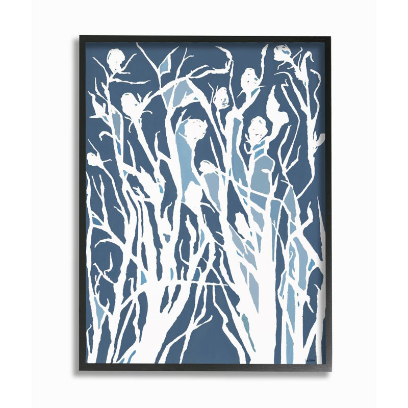 «Abstract Botanical Plant» par Lori Dubois - impression d'art graphique, Giclée encadrée noir minuit