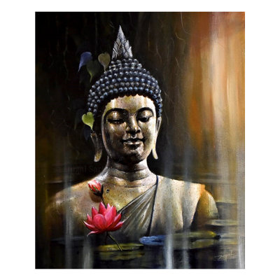 Bouddha immergé | Acrylique sur toile | Peinture de Jugal Sarkar