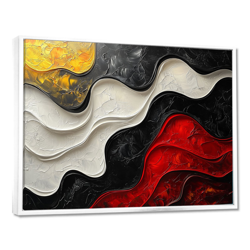 Westrick - Abstract Canvas Art Print, 12" H x 20" W, Impression encadrée flottante, Blanc
