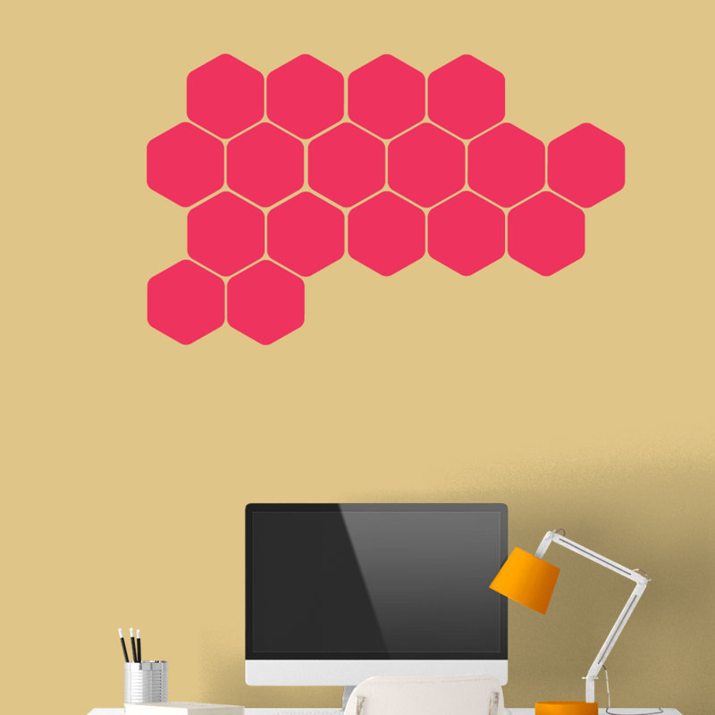 Adhésif décoratif en forme de nid d’abeille, Rose vif