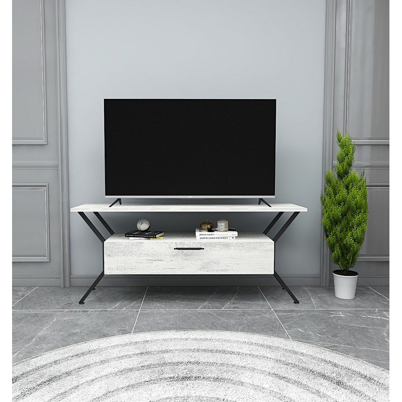 Alburnett TV Stand, Grey/Black