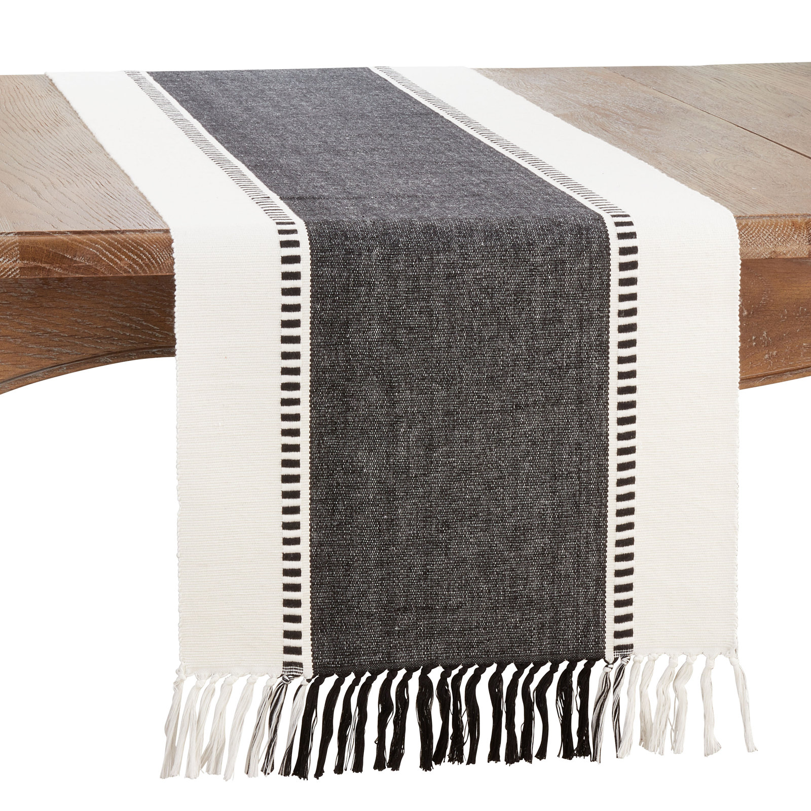Sonny Collection Geometric Table Runner, Black