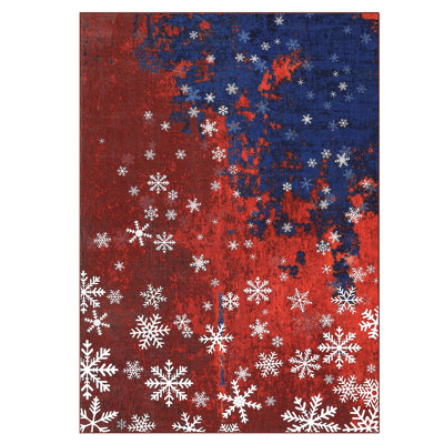 Christmas Decorative Area Rug Washable Modern Rug for Living Room Dining Room