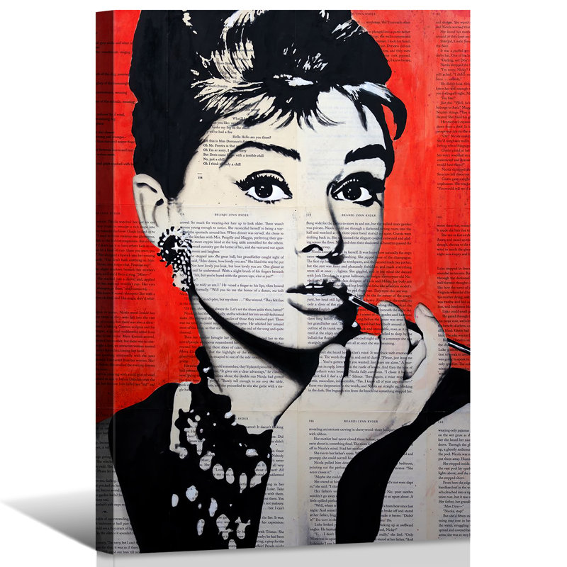 "Audrey Hepburn" sur toile, H 18 po x l 12 po