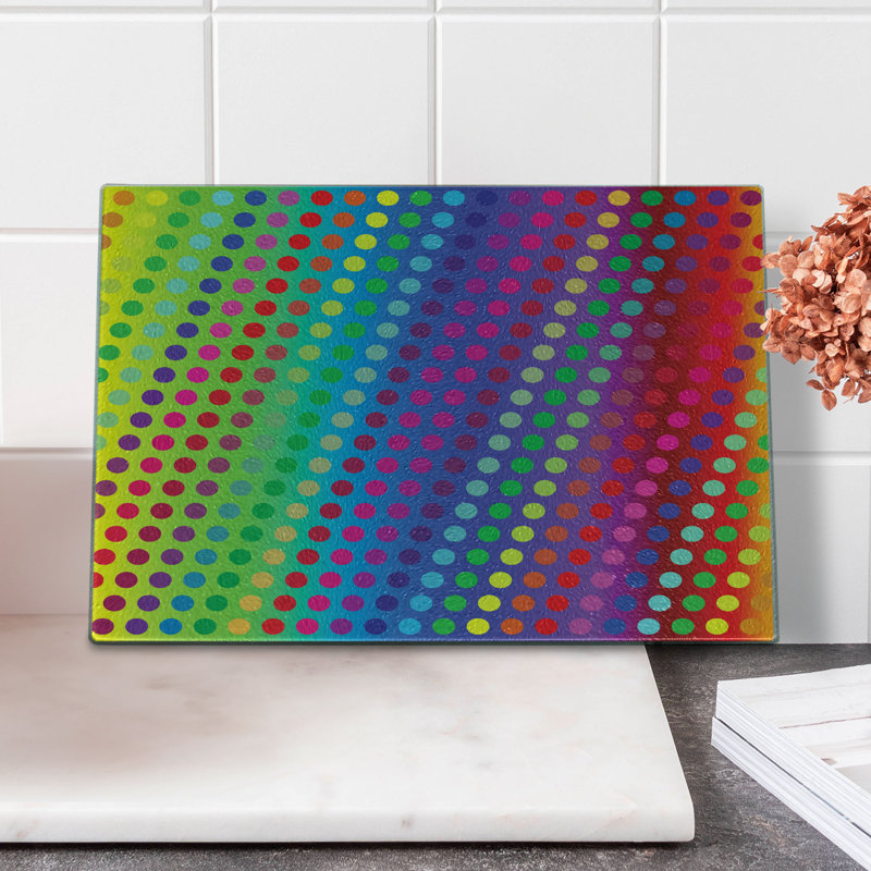 Multicolore planche à découper en verre trempé Ambesonne