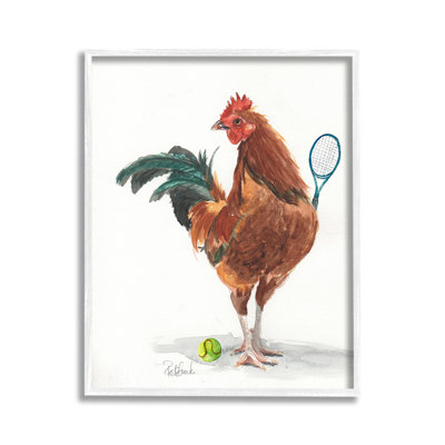 Bc-352_FG " Tennis Player Rooster " by Jennifer Redstreake