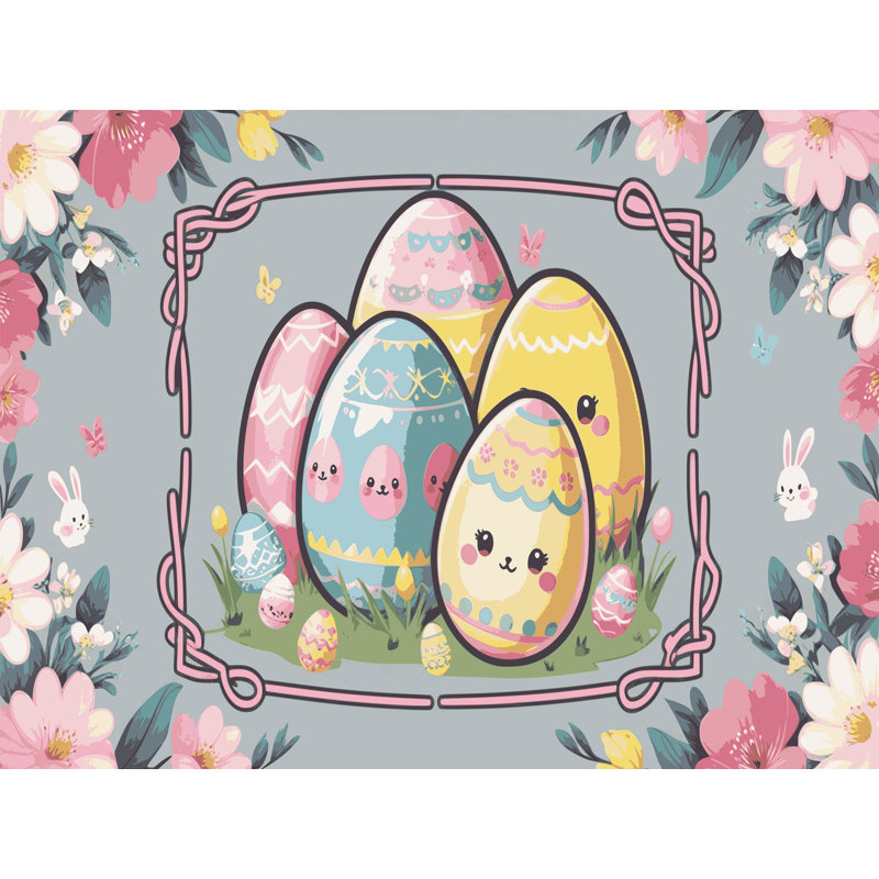 The Holiday Aisle® Easter Spring Holiday Rug, Rectangle 8' x 12'