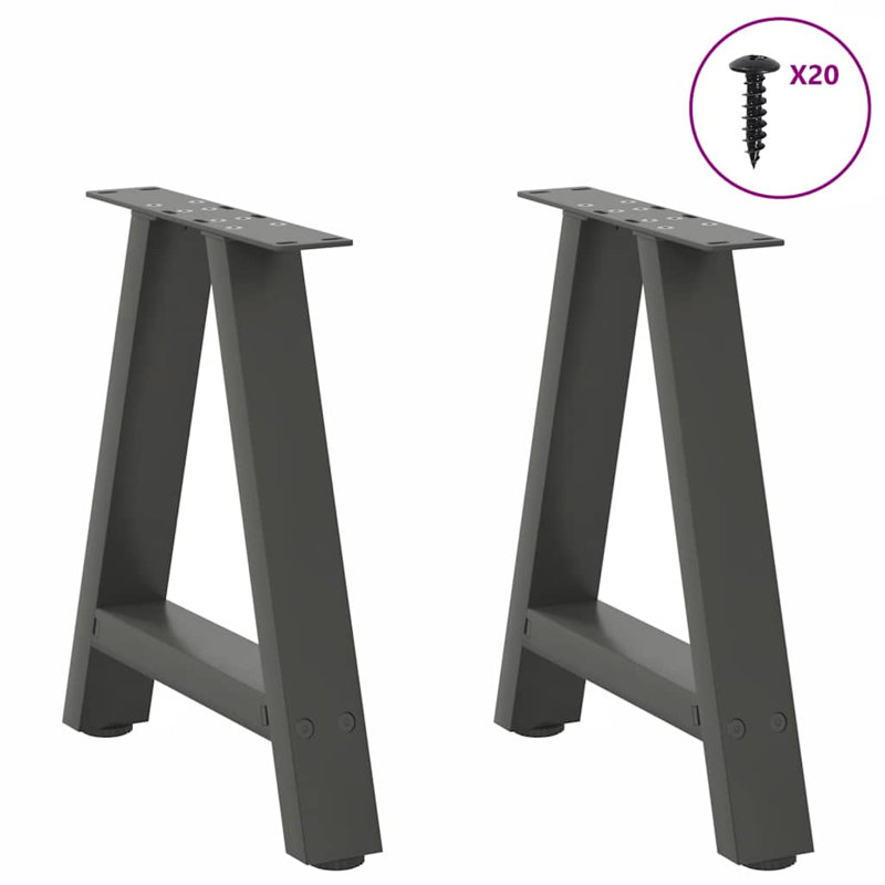 Sarbash Table Leg, Anthracite, 43cm H x 50cm W